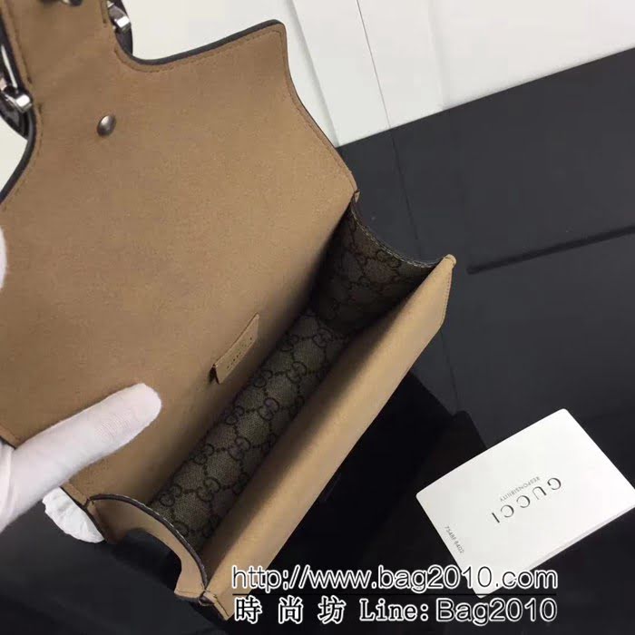 GUCCI古馳原單 新款專櫃品質 原單貨 實物實拍 421970 啡pvc配卡其 鏈條單肩斜挎包 HY1011